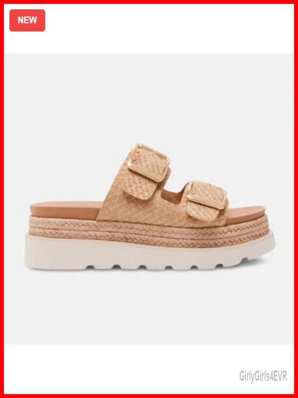 Womens Raffia Woven Straw Espadrilles Platform Sandals Flat Slide Summer Beach